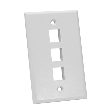 Quest Technology International Keystone Wall Plate, Single-Gang - 3 Ports, White NFP-1038